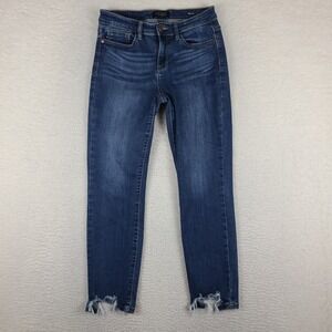 Judy Blue Jeans Womens 5/27 Blue Relaxed Fit Straight leg Medium Wash Denim